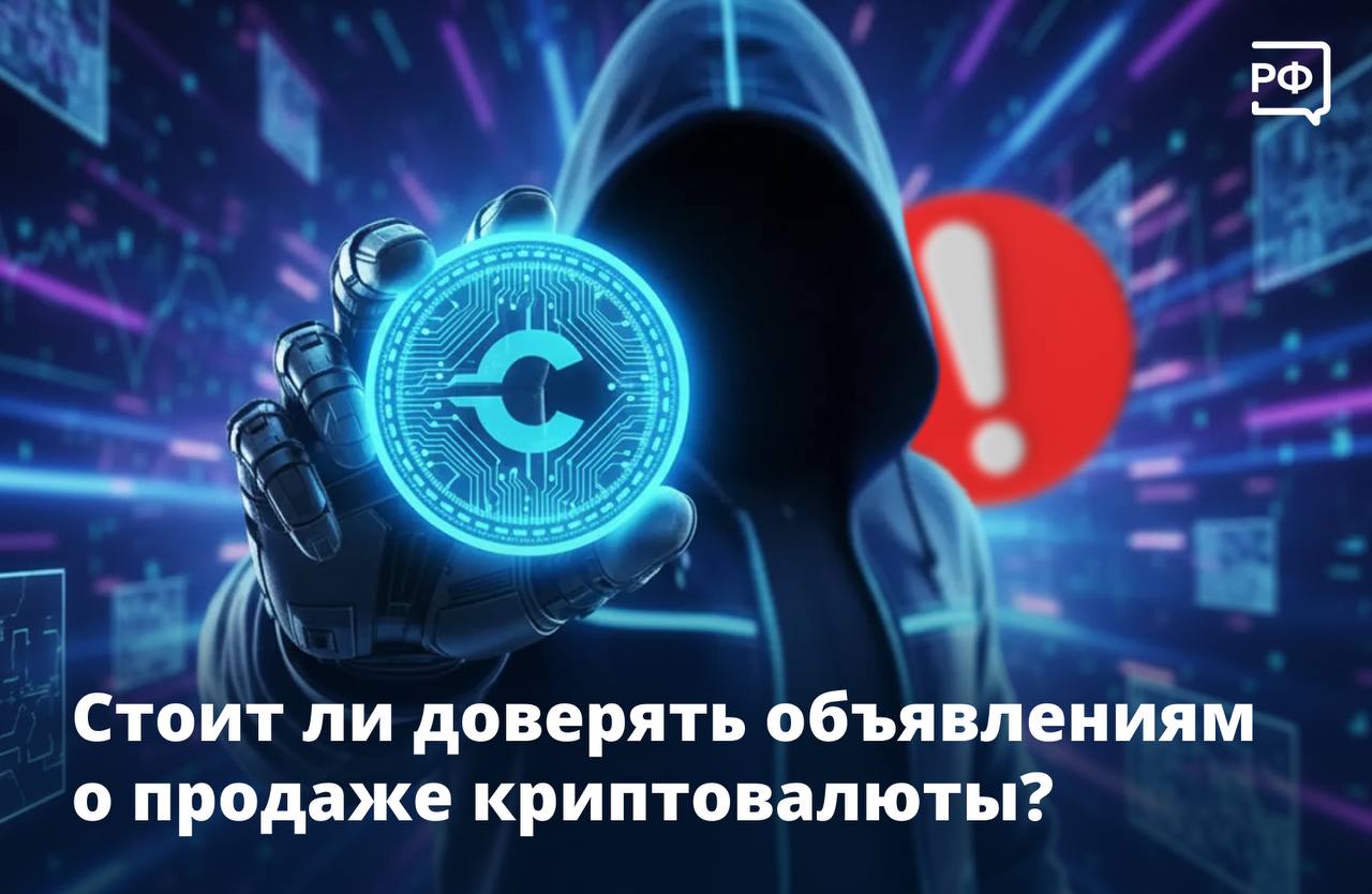 Объявление о продаже криптовалюты.